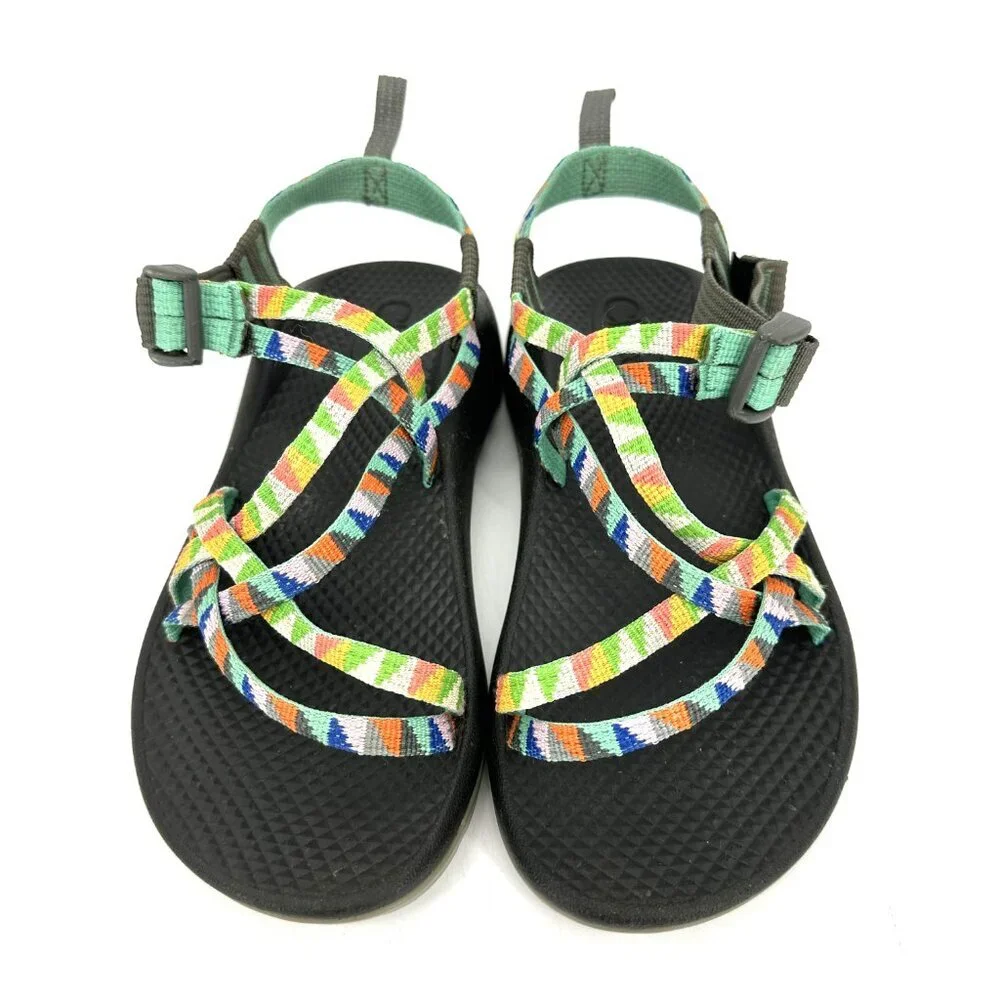 Chaco ZX1 Kid's Ecotread Outdoor Strappy Sandals Camper Colorful Turqouse Size 4